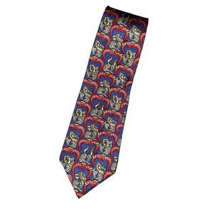 Vintage Christian Dior Monsieur Multi Color Geometric Medallion Silk Tie